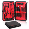 18-Piece Stainless Steel Manicure Set (Color: Black)