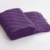 Knitted Blanket for Sofa & Bed (Color: Purple)