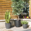 Planter Pots for Outdoor, 3 pack 14'', 11", 9 '', Black