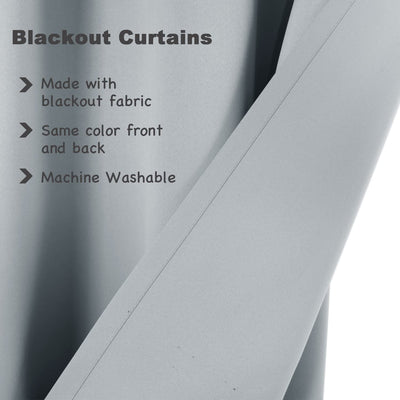 Thermally insulated blackout curtains, 8 grommets / rings per panel