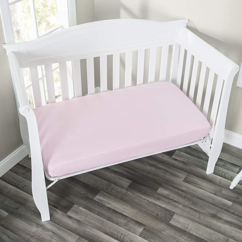 Fitted Microfiber Crib Sheet, Pink Solid