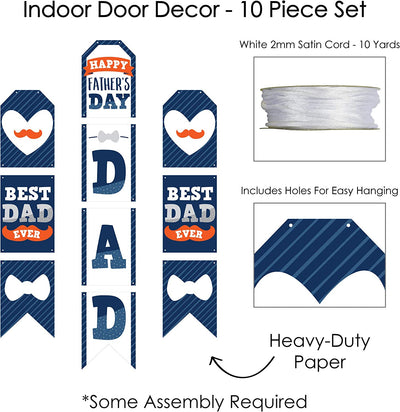 dad party wall decoration kit (30 x 21 x 0.5") blue, orange