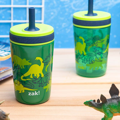 Set of cups, screw lid with straw. 3 piece set. Dino Camo