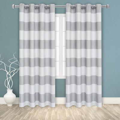 Striped Window Curtains for Bedroom 52" x 84" 2 Panels