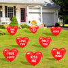 Valentine's Day Yard Signs - 8 Pieces 13 Inch Red Heart Shapes