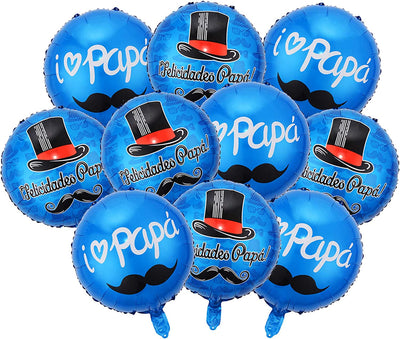 10 pieces of balloons for father's day, blue