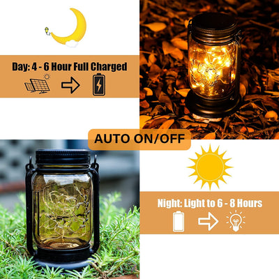 Set of 2 Outdoor Hanging Solar Lanterns