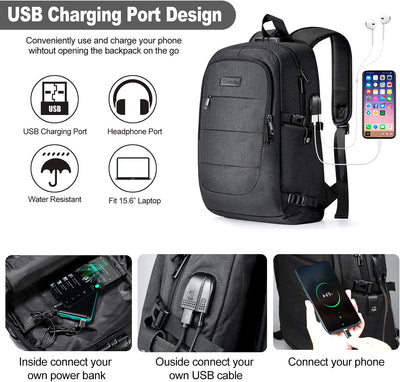 Waterproof, anti-theft computer backpack with Usb port, padlock