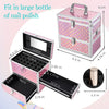 Cosmetic Box Nail Case Storage Organizer, pink