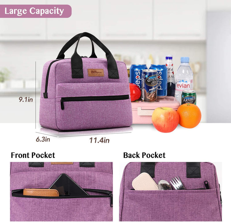 Insulated Lunch Bag for Women and Men Purple