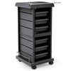 6 tray storage space saving salon rolling cart, black