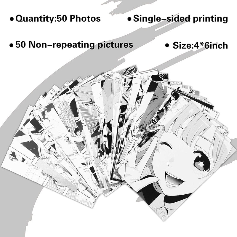 50 Piece Anime Panel Wall Collage Kit, Color B-Panel Anime