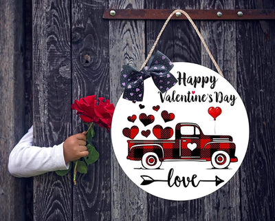 Wooden door sign for truck valentine's day