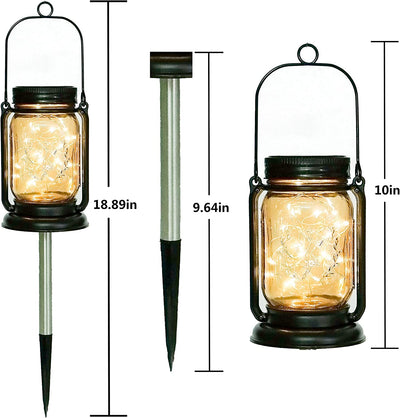 Set of 2 Outdoor Hanging Solar Lanterns