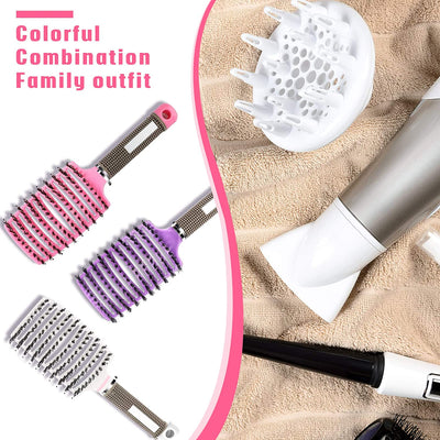 3 Brushes With Curved Ventilation 3 Colors