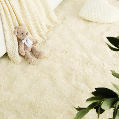 Luxury velvet fluffy rug, (Color: Light Champagne)