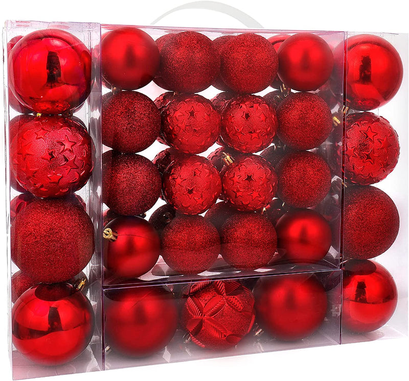 87ct Christmas Ball Ornaments Set Shatterproof