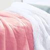 Plush Blanket for Bed and Sofa (50" x 70") Pink/White