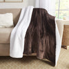 Plush Blanket for Bed and Sofa (60" x 70") Brown/White