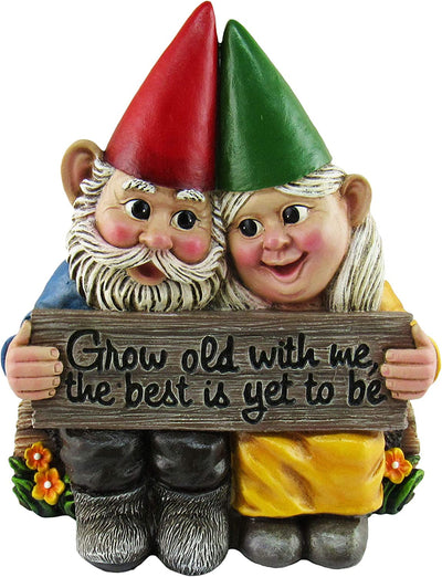 garden gnome couple in love collectible figurine