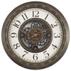 Arabic Industrial Gear Wall Clock, Antique Bronze, 15.5"