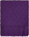 Knitted Blanket for Sofa & Bed (Color: Purple)