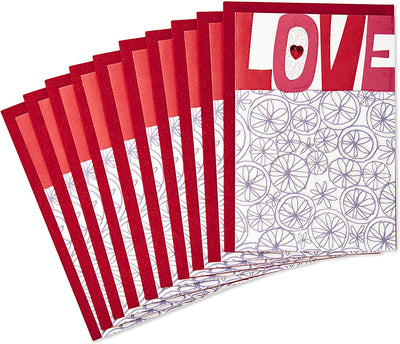 Valentine's Cards, Love (10 Cards with Envelopes)