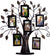 Family Tree Photo Frame Holder with 6 Hanging Picture Frames, 13"