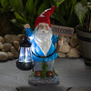 Welcome Gnome with Solar Powered Led Lantern (Red Hat)