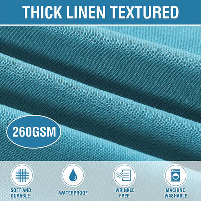 Round linen tablecloth, 54" X 80" (Color: Teal)