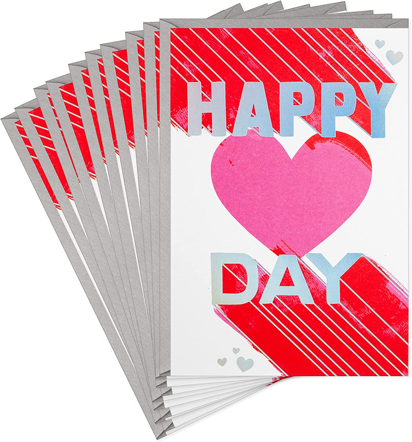 Valentine's Cards, Happy Heart's Day (10 Cards with Envelopes)