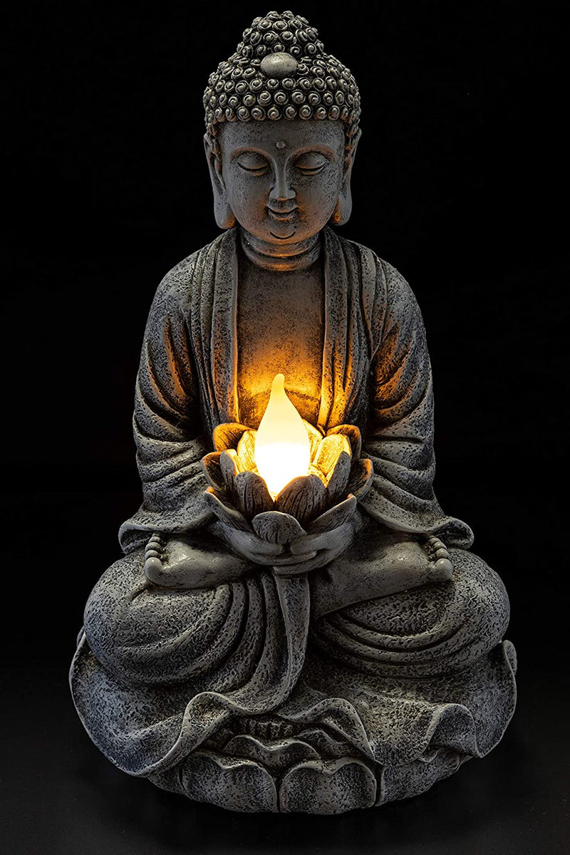 Buddha outdoor decoration, with light