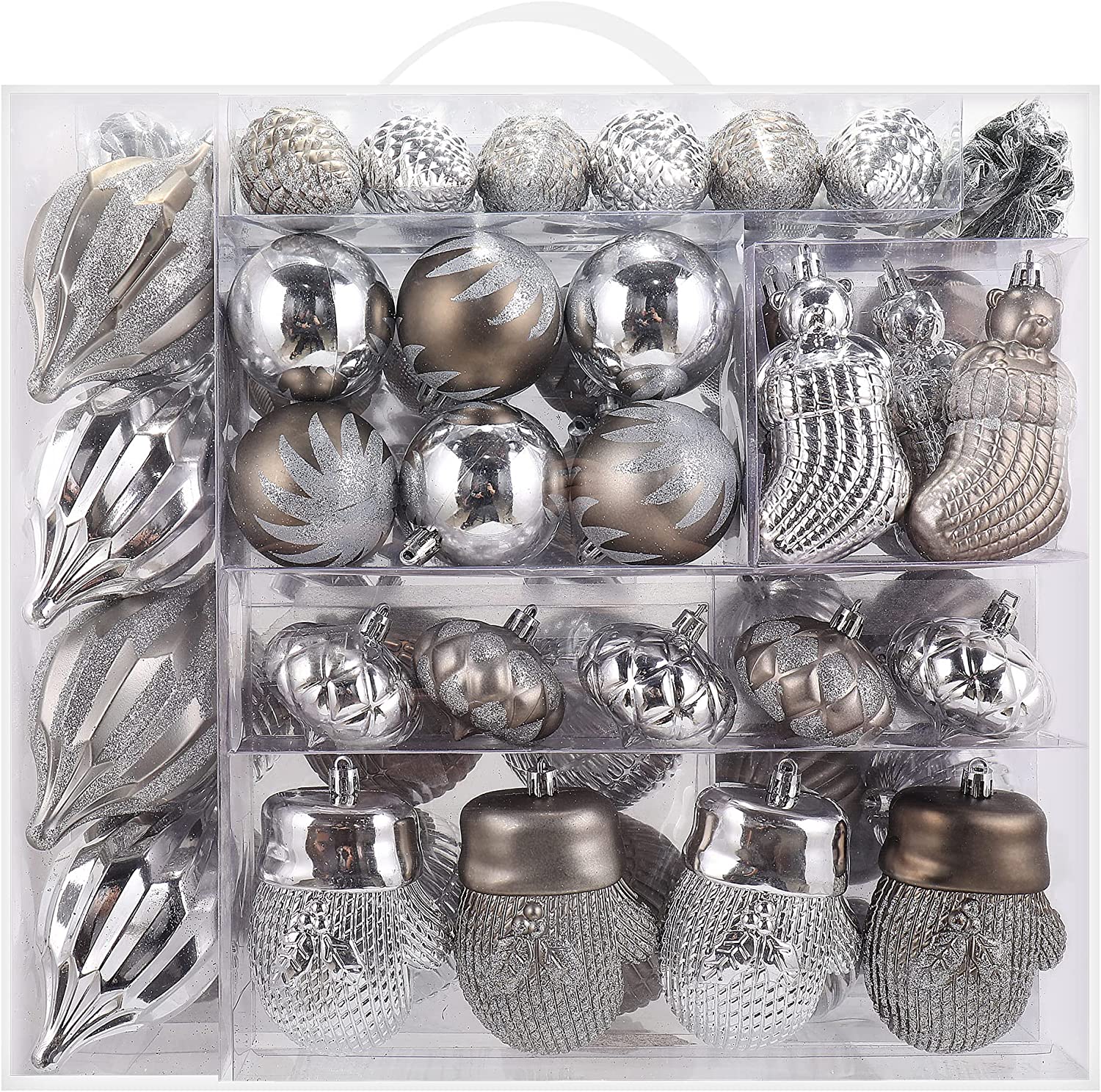 102-Pack Various Shatterproof Christmas Balls