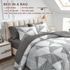 Gray and White Triangle Geometric Design 7-Piece Bedding Set