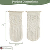 Woven Macrame Wall Hanging Decoration, 24" L x 13" W, Set of 2