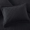 Full Queen Size Black 3 Piece,Lightweight Microfiber Coverlet Modern Style Squares Pattern