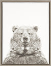 Bear Animal Print Black and White, 18x24 Gray