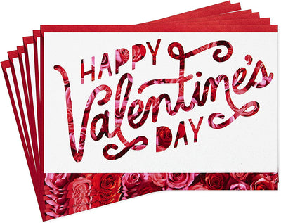 Valentines Day Cards, Roses (6 Cards with Envelopes)