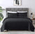 Full Queen Size Black 3 Piece,Lightweight Microfiber Coverlet Modern Style Squares Pattern