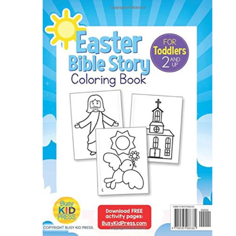 Easter Bible Story Coloring Book For Toddlers (Paperback )