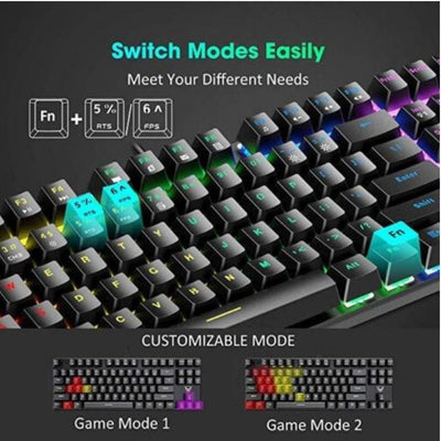 87 keys blue switch mechanical gaming keyboard for PC