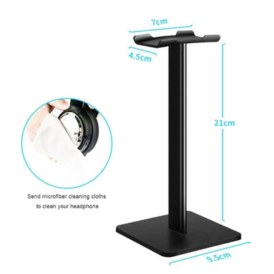 Headphone stand with flexible aluminum support bar, Colour: Black