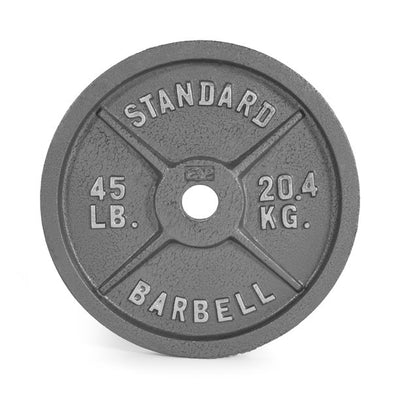 Olympic Gray Barbell Cast Iron Plate, 45 lbs.