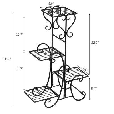 4-tier metal shelf for pots