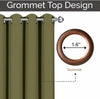 2 Panel Grommet Curtains, 52" x 63", Color: Olive