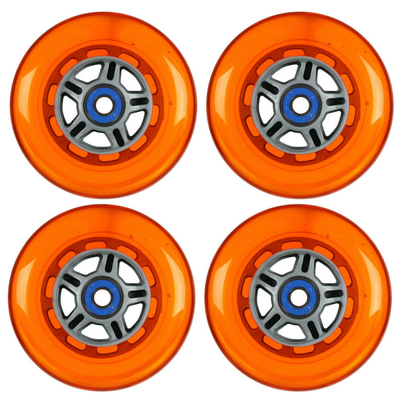 4 Wheels With Bearings for Scooter (Color: Orange)