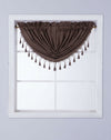 Rod Pocket Decoration Curtain, Brown, (1pcs waterfall valance)