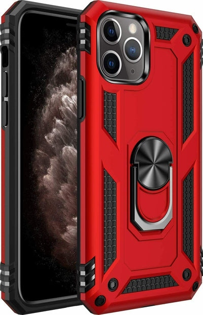 Shockproof Cell Phone Ring Case (Color: Red)