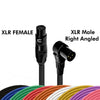 XLR Female to Male Right Angle Audio Cable (Blue, 0,5 ft)