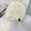 Plain knitted wool hat, warm Colour: White